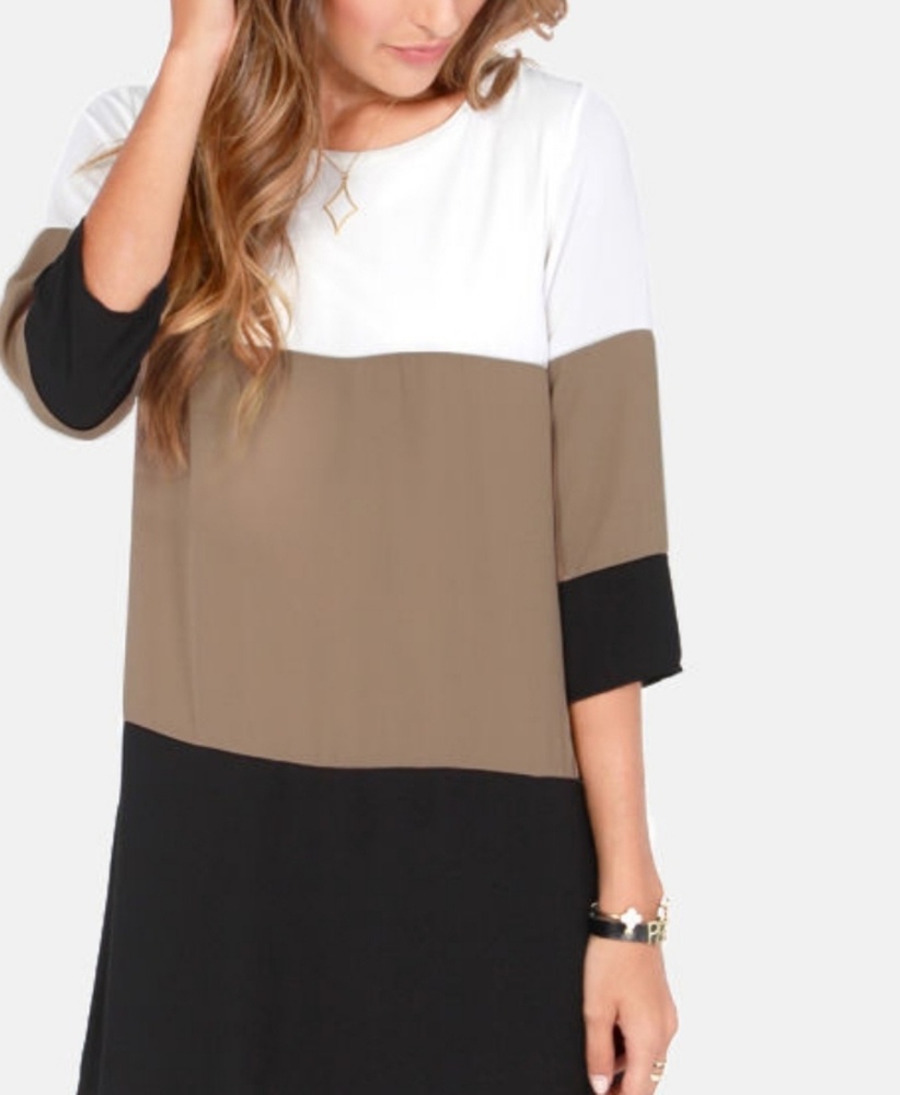 Color Block Chiffon Shift Dress Burgundy